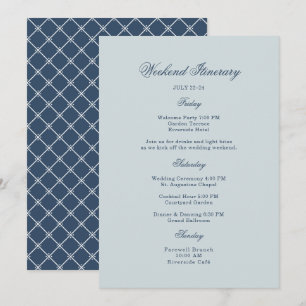 Coastal Wedding Dusty Blue Classic Itinerary Card