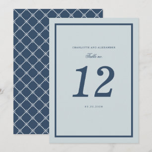 Coastal Wedding Dusty Blue Classic Table Number