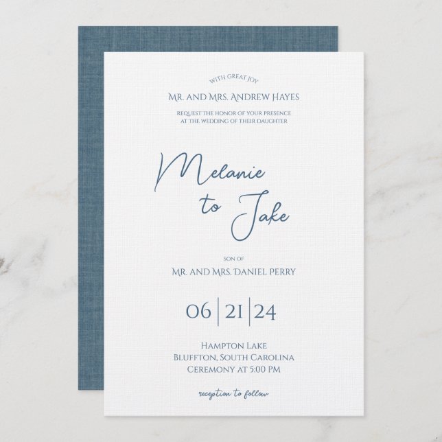 Coastal Wedding Invitation (Front/Back)