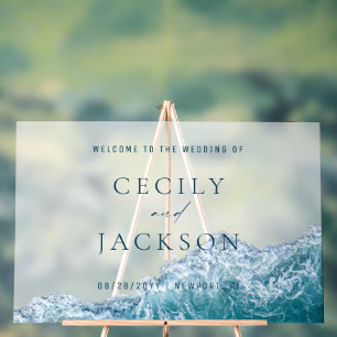 Coastal Wedding Matte Transparent Welcome Sign