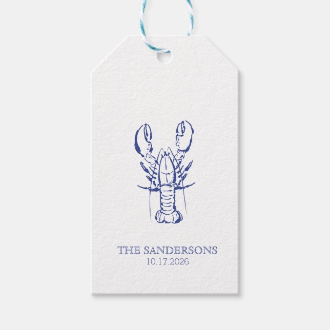 Coastal Wedding Napkin Gift Tags (Front)