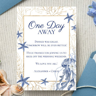Coastal Wedding Nautical Rehearsal Dinner Thank You Card