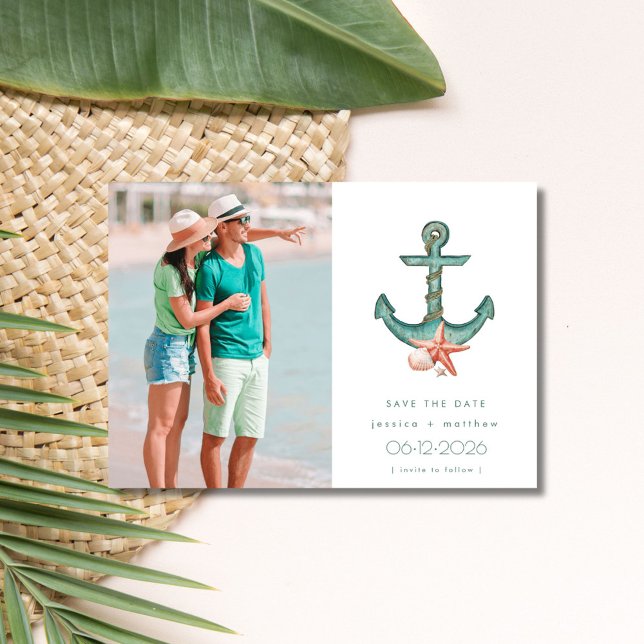 Coastal Wedding Photo Save the Date (Coastal Wedding Photo Save the Date)