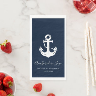 Coastal Wedding Reception Personalized Name Napkin