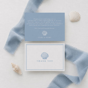 Coastal Wedding Seashell Flat Thank You Card