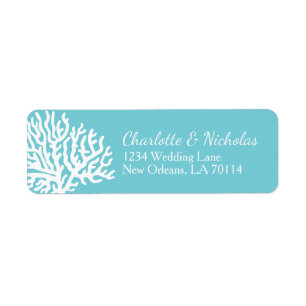 Coastal White Sea Coral Couple's Names Wedding