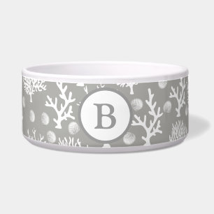 Coastal White Sea Corals & Seashells Monogram