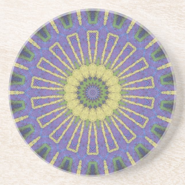Coaster 4.25", Sandstone Top, Cork Bottom, Custom (Front)