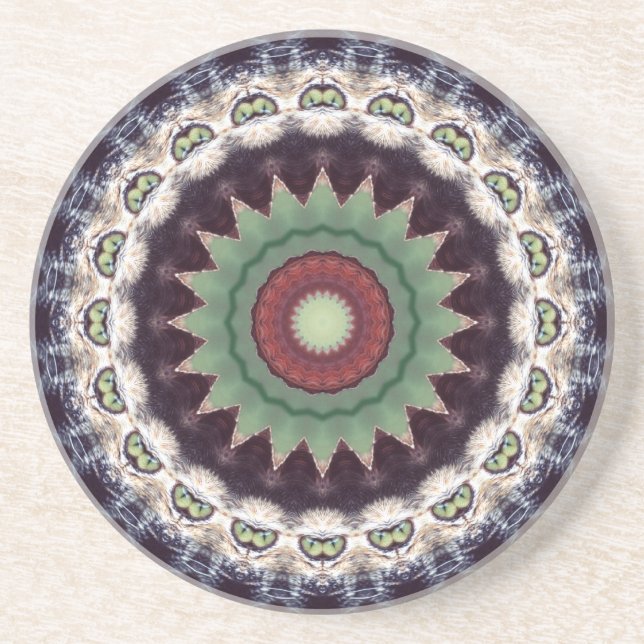 Coaster 4.25", Sandstone Top, Cork Bottom, Custom (Front)