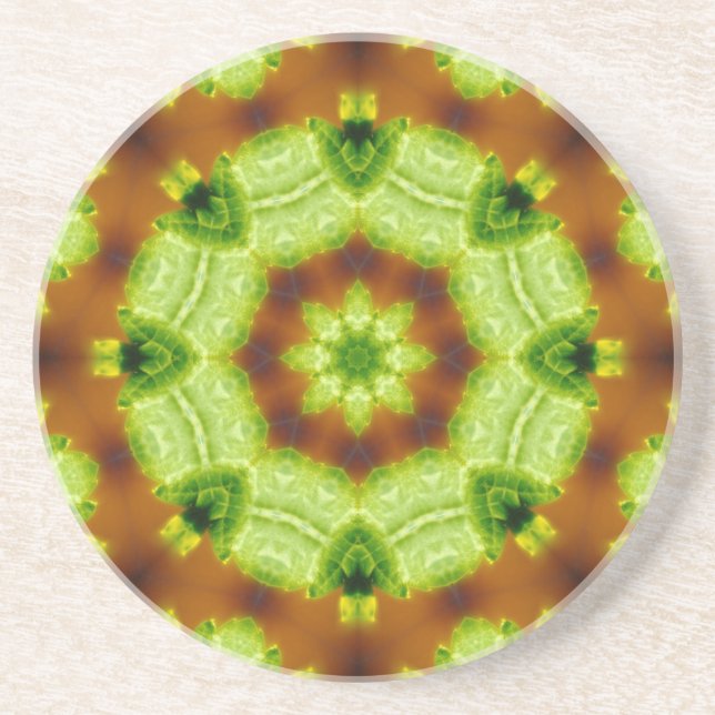 Coaster 4.25", Sandstone Top, Cork Bottom, Custom (Front)