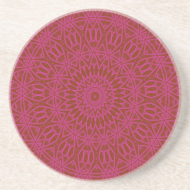 Coaster 4.25", Sandstone Top, Cork Bottom, Custom (Front)