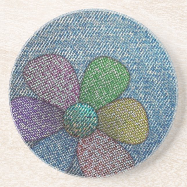 Coaster 4.25", Sandstone Top, Cork Bottom, Custom (Front)