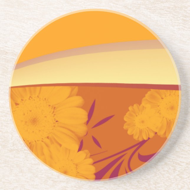 Coaster 4.25", Sandstone Top, Cork Bottom, Custom (Front)