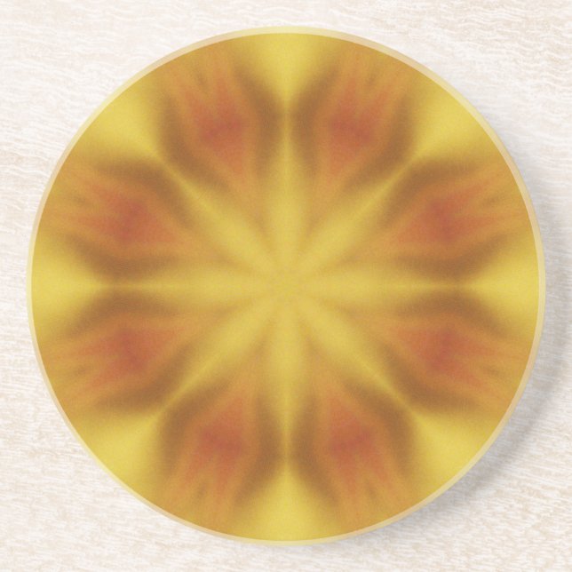Coaster 4.25", Sandstone Top, Cork Bottom, Custom (Front)