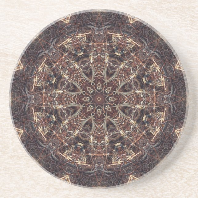 Coaster 4.25", Sandstone Top, Cork Bottom, Custom (Front)