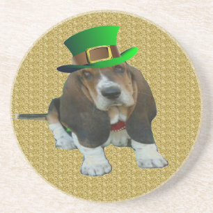 Coaster Basset Hound Happy St.Patrick's Day