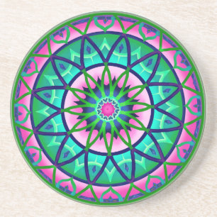 Coaster Circular Fantasy in Pink and Green