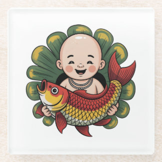Coaster | Cute Boy with Lucky Koi
