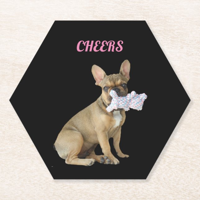 Coaster French Bulldog Cheers (Front)