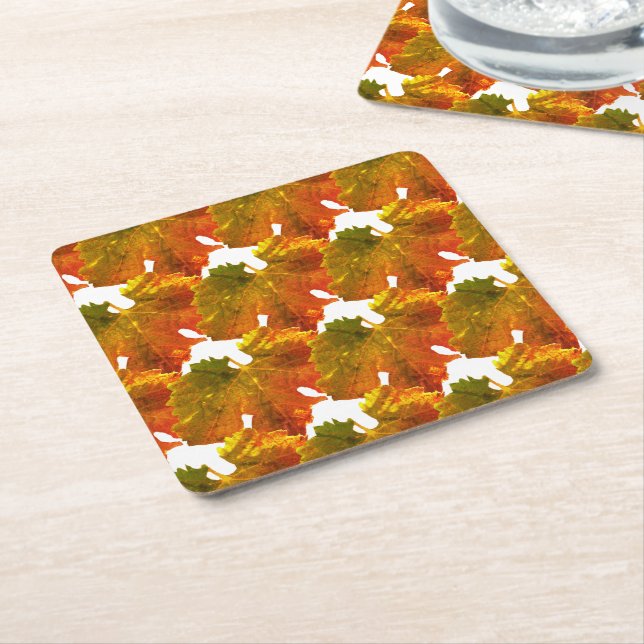 Coaster - Grape Leaves in Autumn Colours (Angled)