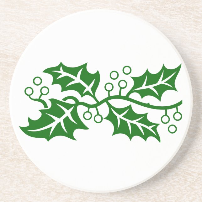 Coaster - Holly Leaves with Berries (Front)