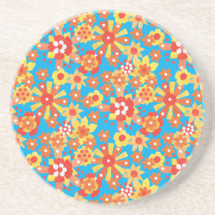 Coaster or Drinks Mat: Ditzy Orange Flowers