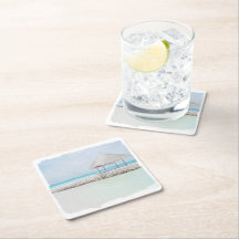 Coaster, Paper - Watercolor Beach Hut Square Paper