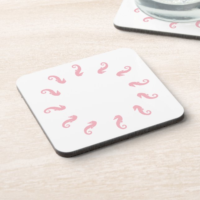 Coaster - Pink Seahorses in a Circle (Left Side)