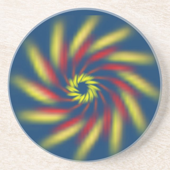 Coaster - Pinwheel on Blue (Front)