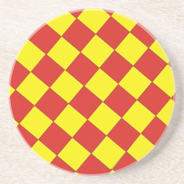 Coaster - Red and Yellow Check (Front)