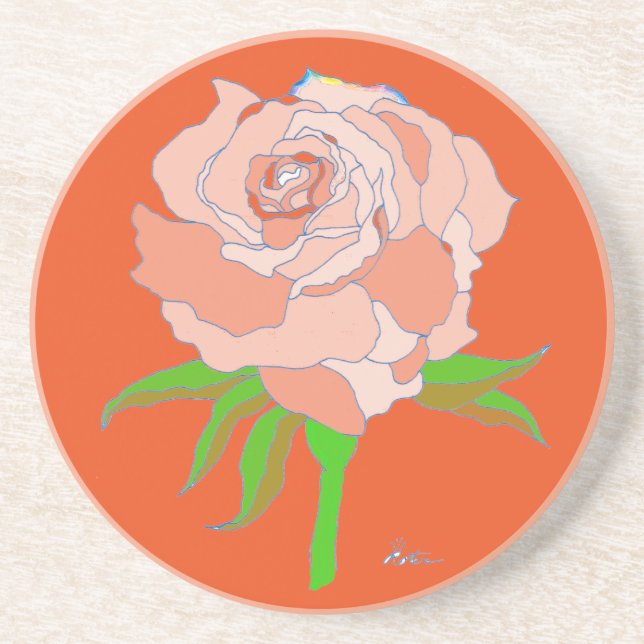 Coaster - Rose in Orange Tones (Front)
