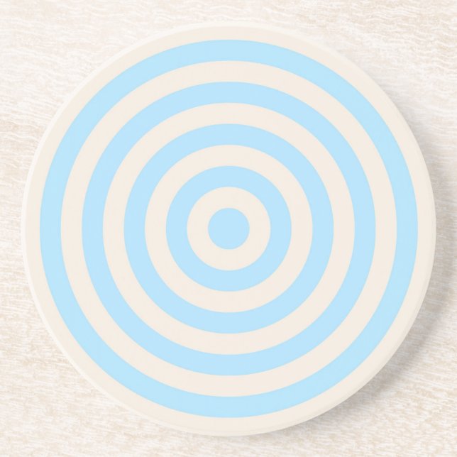 Coaster – Round – Buttermilk Cream & Light Blue (Front)