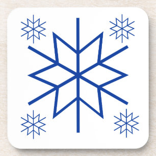 Coaster Set - Blue Snowflakes