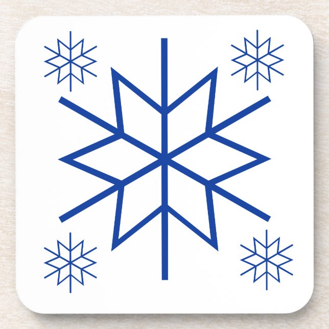Coaster Set - Blue Snowflakes (Front)