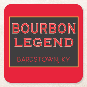 Coaster Set - Bourbon Legend on Red