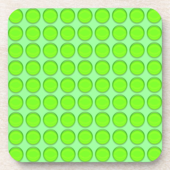 Coaster Set - Green dots (Front)