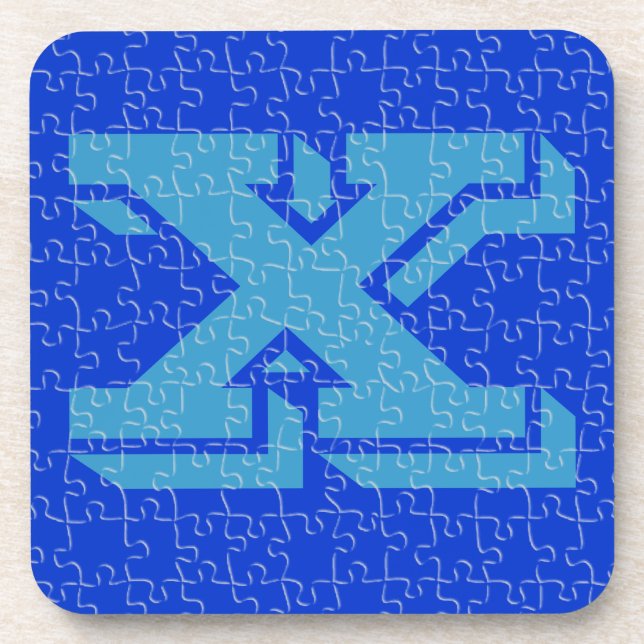 Coaster set - Initial in Jigsaw pattern (Front)