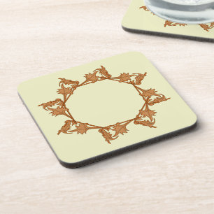 Coaster Set - Leaves in Circle (octagon)