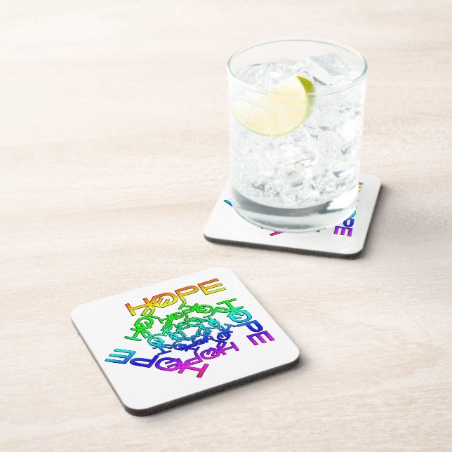 Coaster Set- MultiColor - HOPE Written Randomly (Right Side)