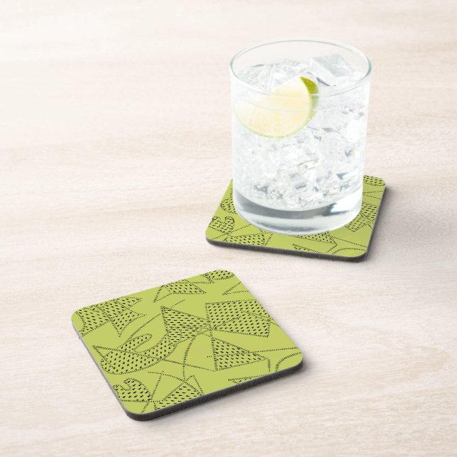 Coaster Set Of 6 : ATOMIC BOOMERANG - CHARTREUSE (Right Side)