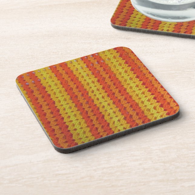 Coaster set - Orange afghan (Left Side)