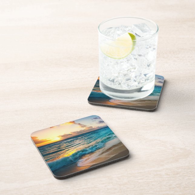 Coaster Set-Sunset Beach Scene (Right Side)