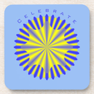 Coaster Set With Geometric Gold Star Design