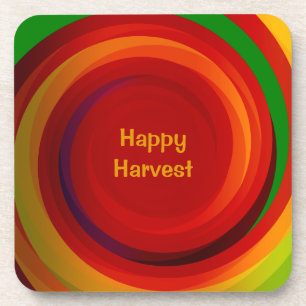 Coaster Set With Harvest Colours in a Spiral Circl