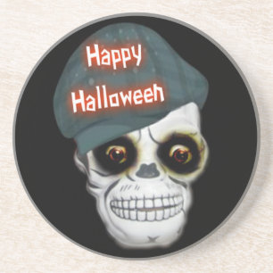 Coaster Skeleton Head Happy Halloween