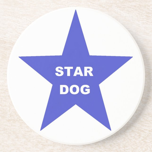 Coaster Star Dog on Blue Star (Front)