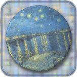 COASTER - "Starry Night Over the Rhone" - van Gogh<br><div class="desc">An image of "Starry Night Over the Rhone" (1888) by Vincent van Gogh is featured on this round Sandstone Coaster. ►The image cannot be removed or replaced. ►Customise/personalise by adding custom text in your choice of font (style, colour, size), or an additional image or a logo. Makes a colourful and...</div>