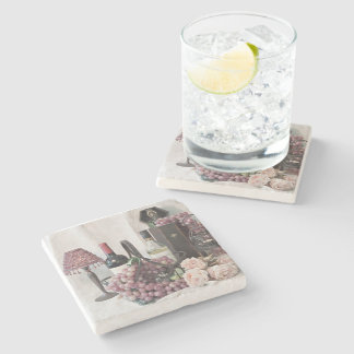 Coaster Stone Too Much Wine and Grapes