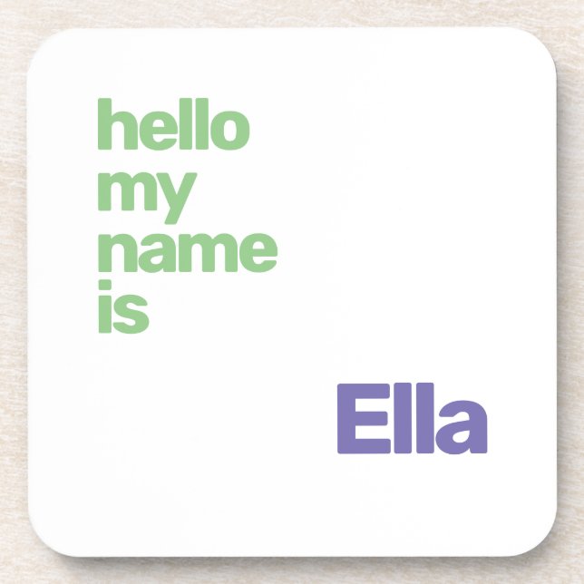 coaster unisex name minimal simple purple modern  (Front)