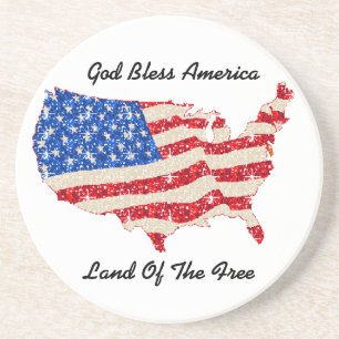 Coaster USA Flag God Bless America